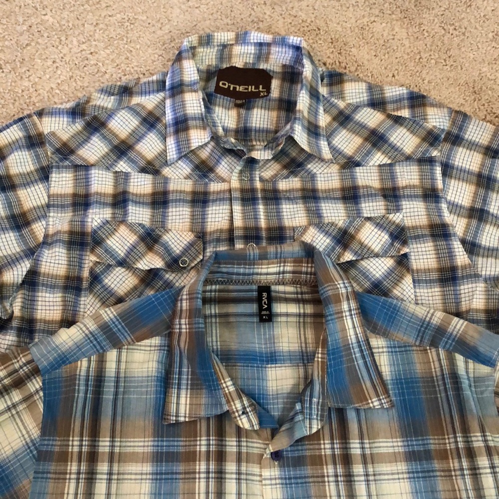 O’Neill and RVCA - 2 long sleeve button up shirts